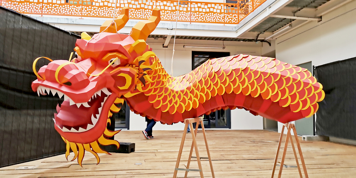 Sculpture dragon chinois • Nonitt Paper Sculptures
